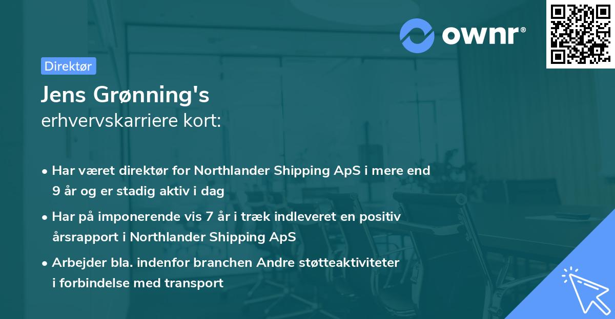 Jens Grønning's erhvervskarriere kort