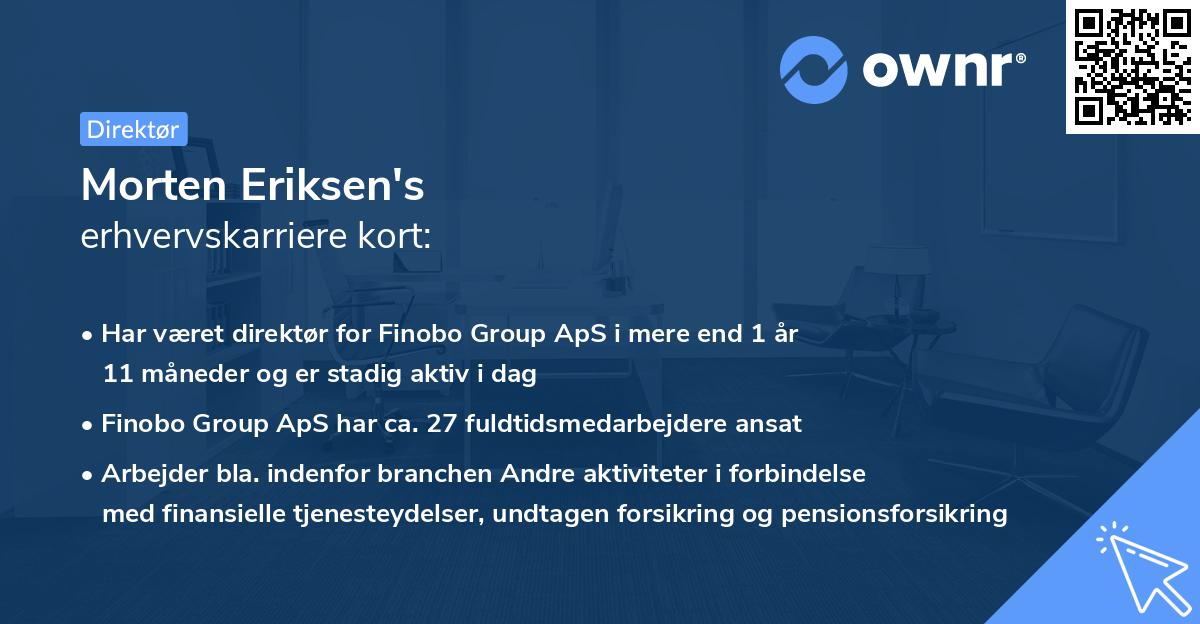 Morten Eriksen's erhvervskarriere kort