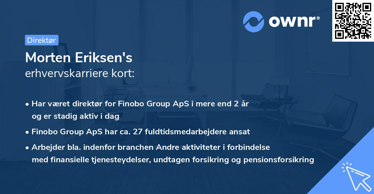 Morten Eriksen's erhvervskarriere kort