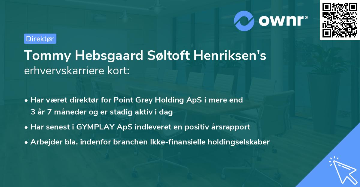 Tommy Hebsgaard Søltoft Henriksen's erhvervskarriere kort