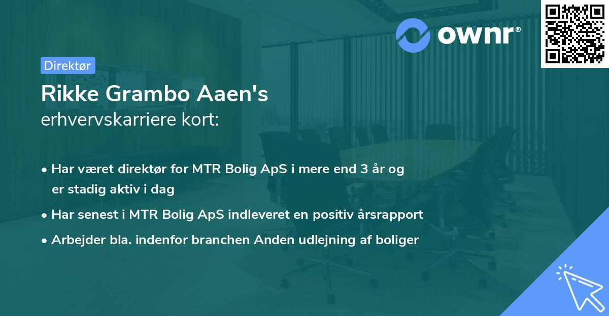 Rikke Grambo Aaen's erhvervskarriere kort
