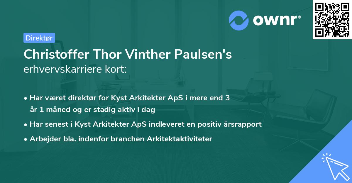 Christoffer Thor Vinther Paulsen's erhvervskarriere kort