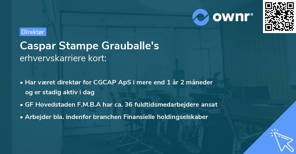 Caspar Stampe Grauballe's erhvervskarriere kort
