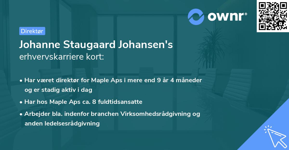 Johanne Staugaard Johansen's erhvervskarriere kort