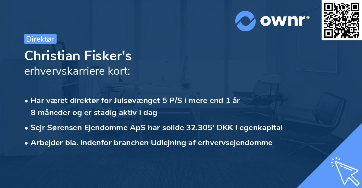 Christian Fisker's erhvervskarriere kort