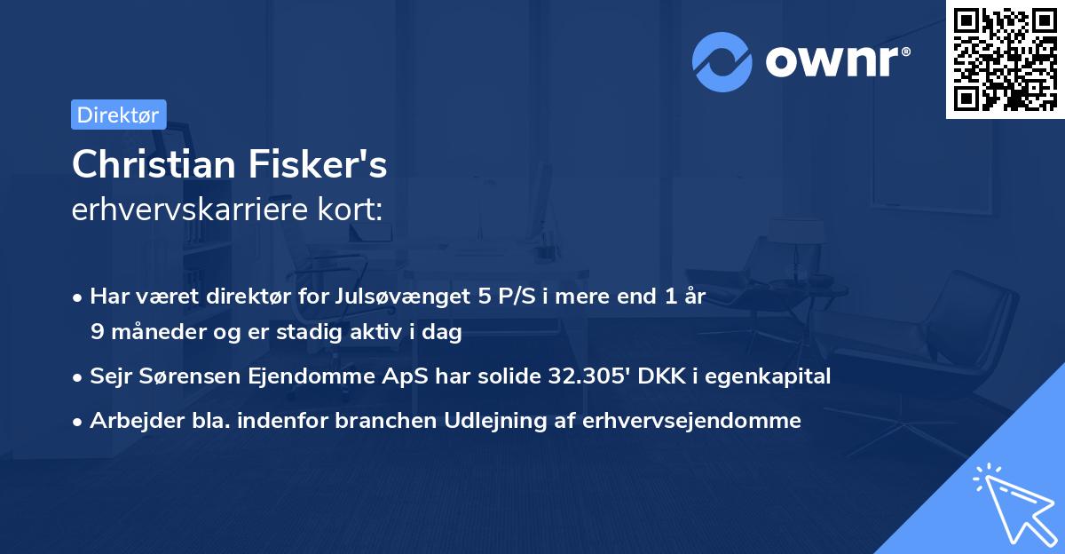 Christian Fisker's erhvervskarriere kort