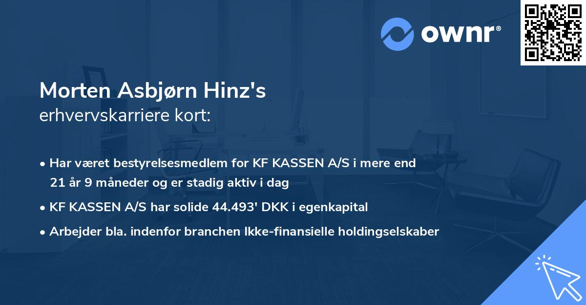 Morten Asbjørn Hinz's erhvervskarriere kort