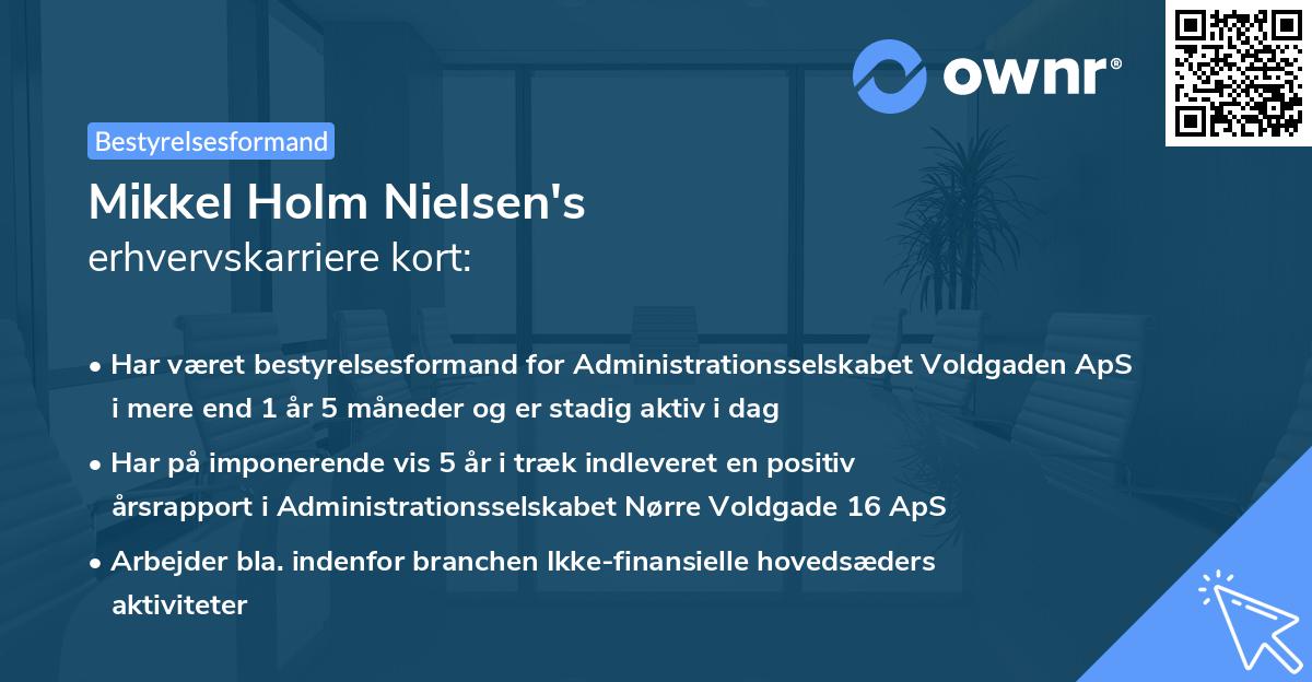 Mikkel Holm Nielsen's erhvervskarriere kort
