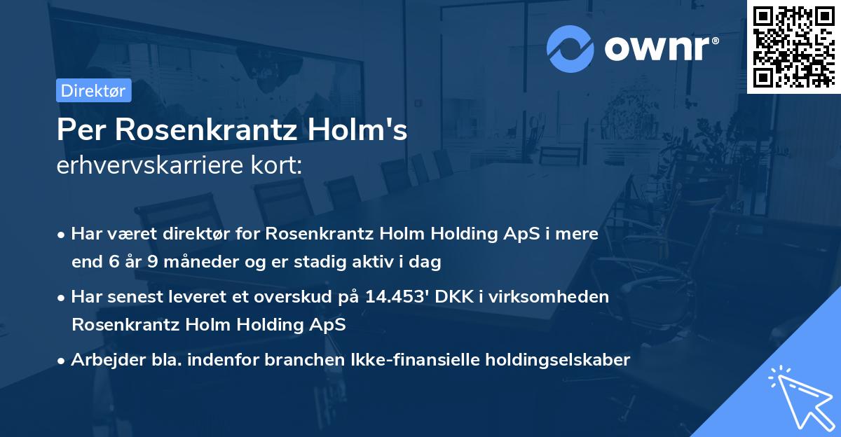 Per Rosenkrantz Holm's erhvervskarriere kort