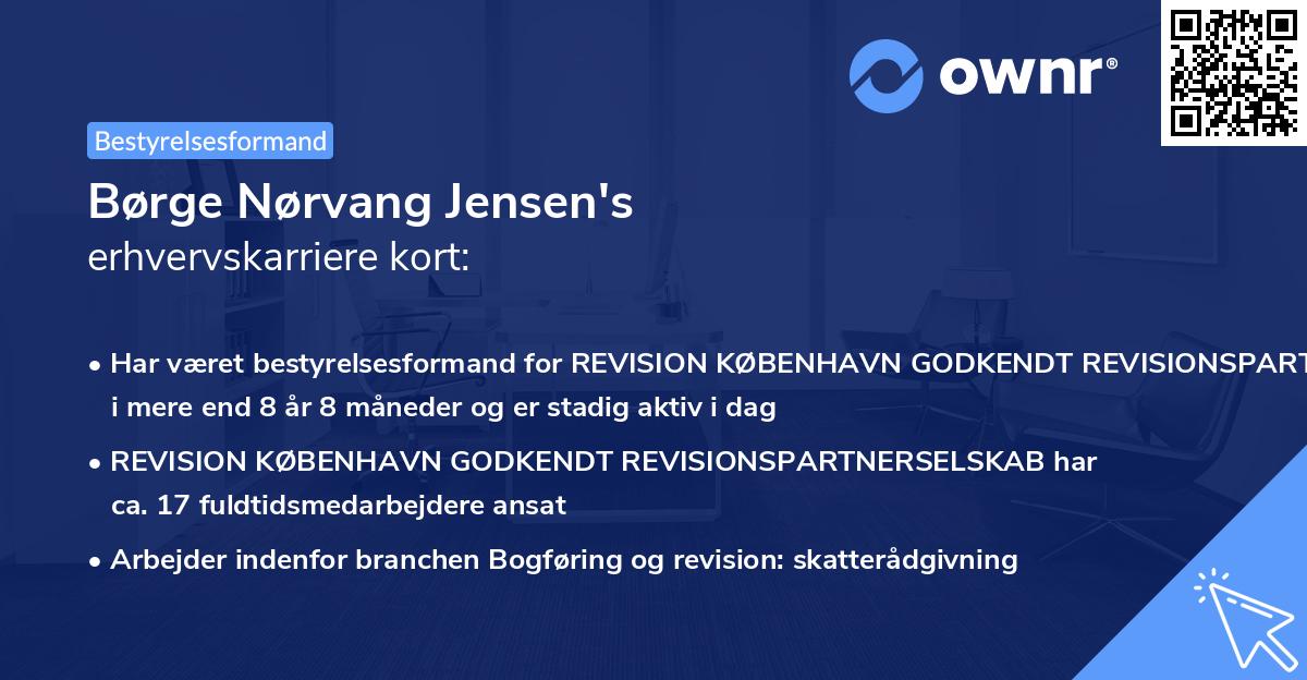 Børge Nørvang Jensen's erhvervskarriere kort