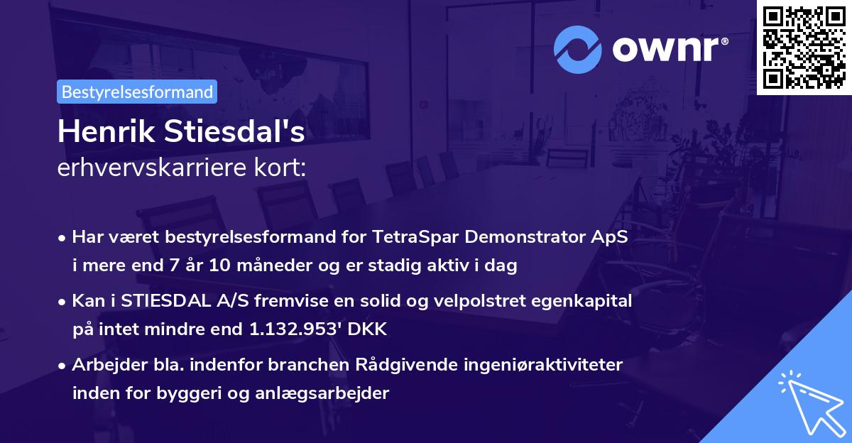 Henrik Stiesdal's erhvervskarriere kort