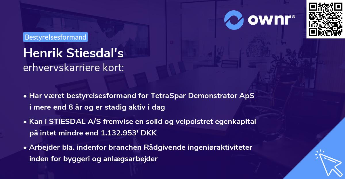 Henrik Stiesdal's erhvervskarriere kort