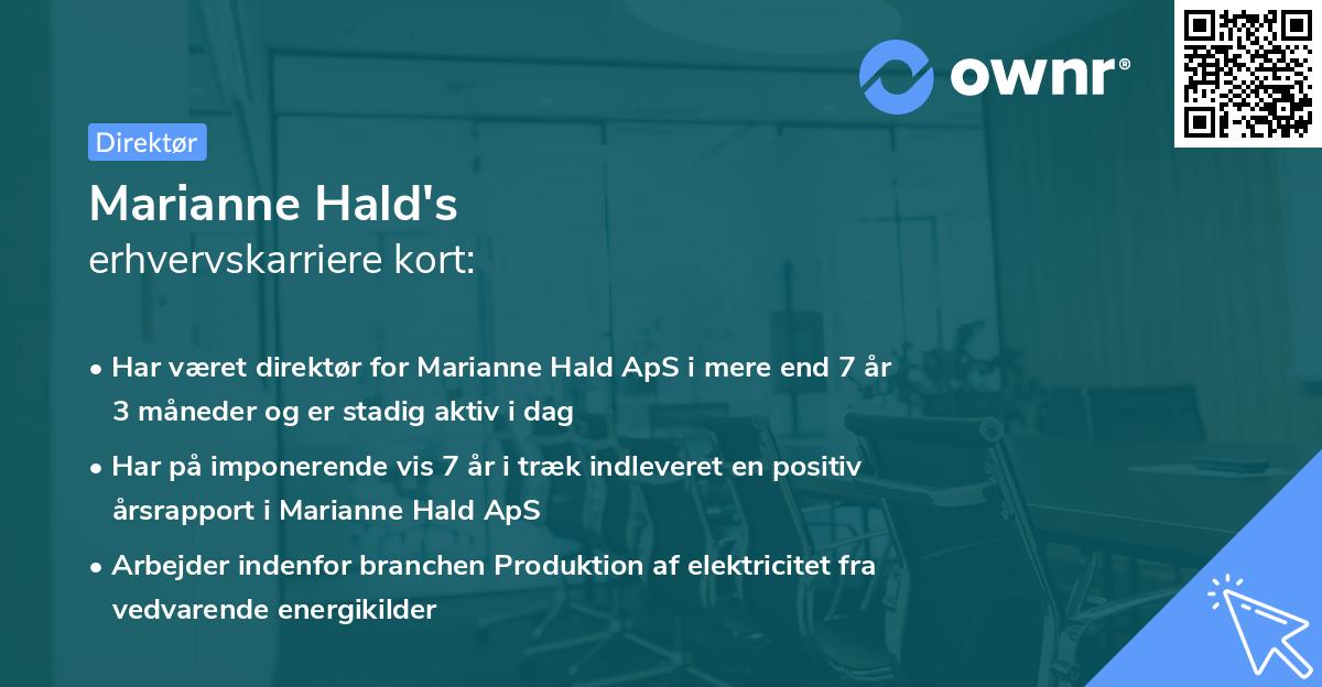 Marianne Hald's erhvervskarriere kort