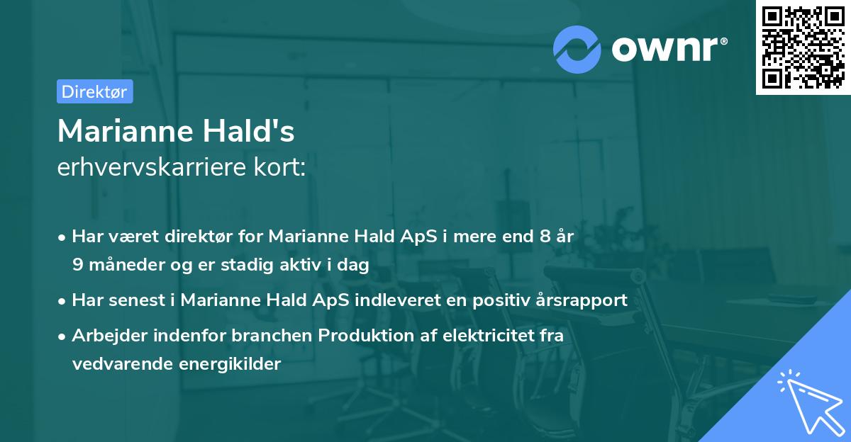 Marianne Hald's erhvervskarriere kort