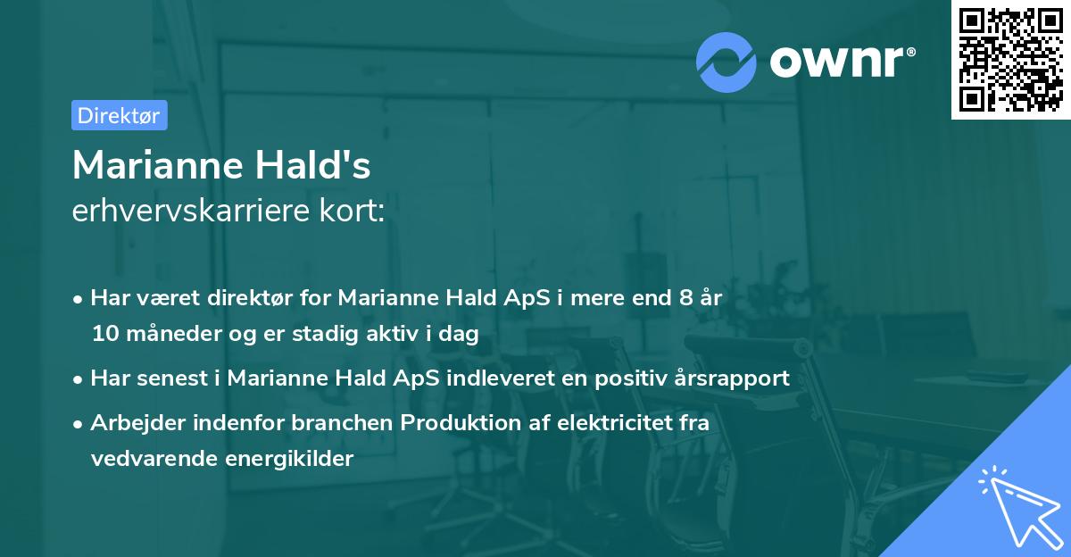Marianne Hald's erhvervskarriere kort