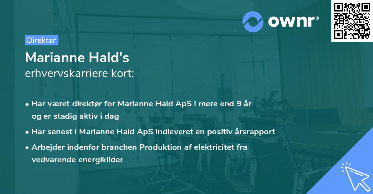 Marianne Hald's erhvervskarriere kort