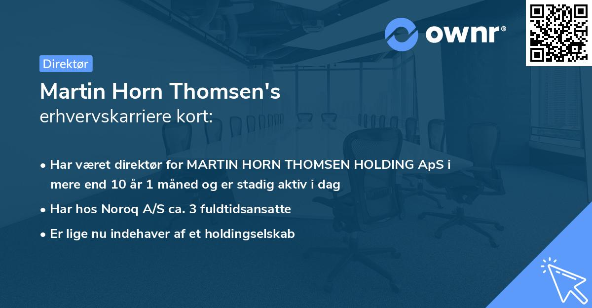 Martin Horn Thomsen's erhvervskarriere kort