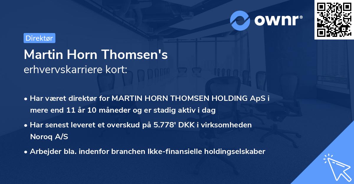Martin Horn Thomsen's erhvervskarriere kort