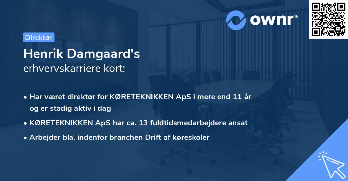 Henrik Damgaard's erhvervskarriere kort