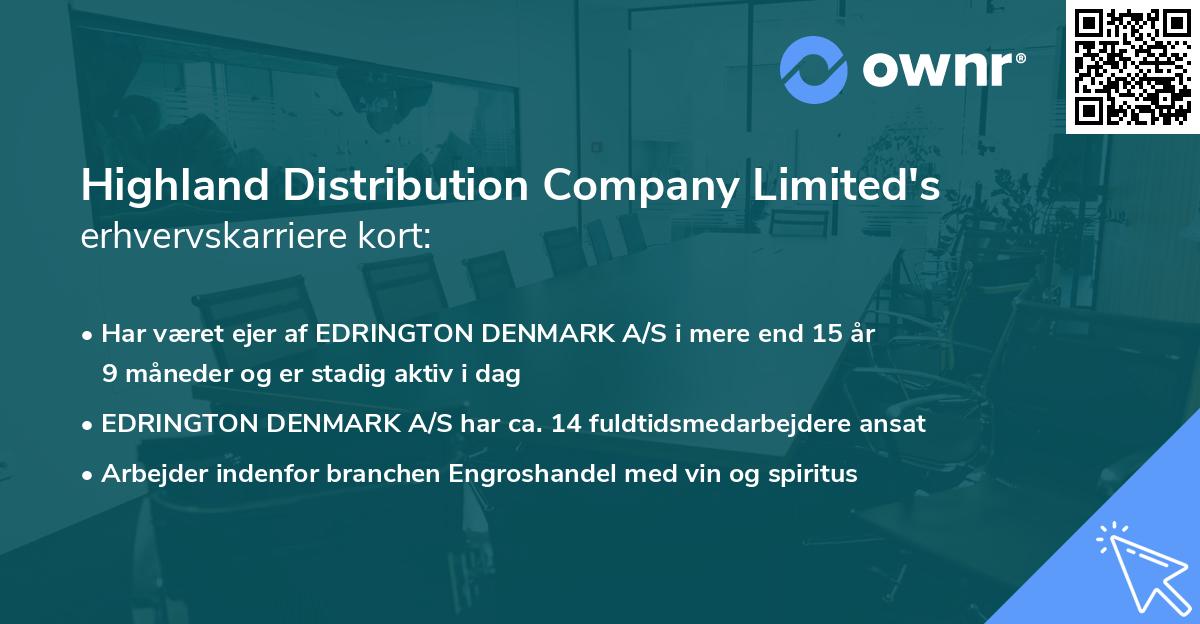 Highland Distribution Company Limited's erhvervskarriere kort