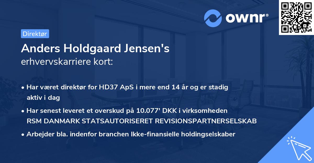 Anders Holdgaard Jensen's erhvervskarriere kort