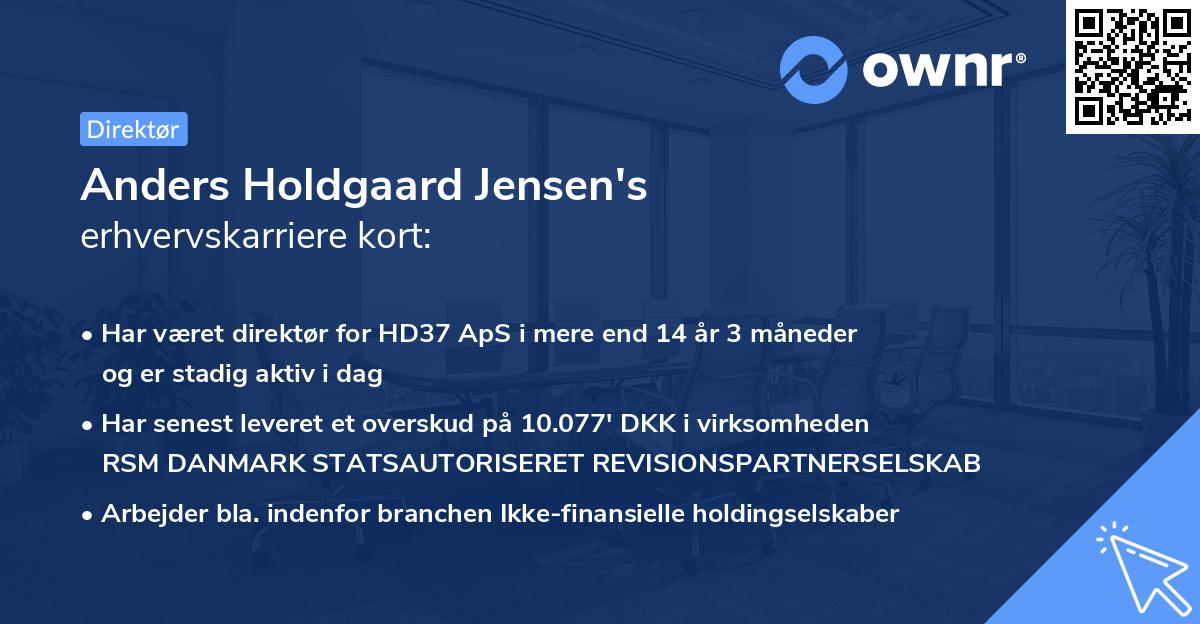 Anders Holdgaard Jensen's erhvervskarriere kort