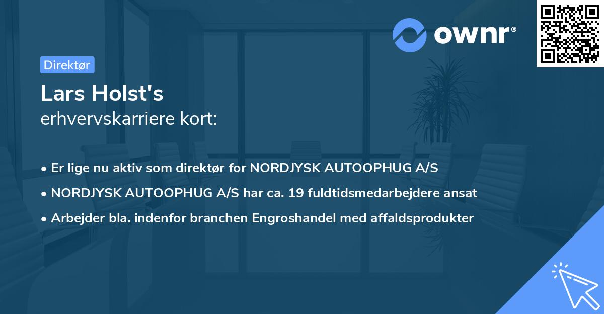 Lars Holst's erhvervskarriere kort