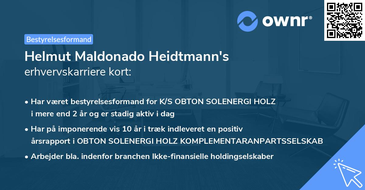 Helmut Maldonado Heidtmann's erhvervskarriere kort