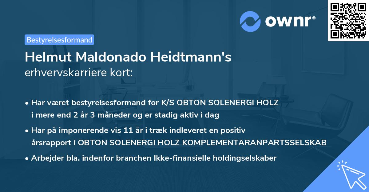 Helmut Maldonado Heidtmann's erhvervskarriere kort