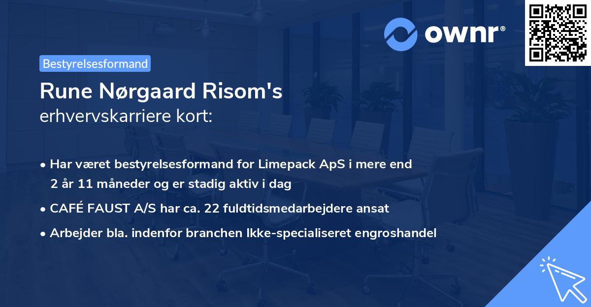 Rune Nørgaard Risom's erhvervskarriere kort
