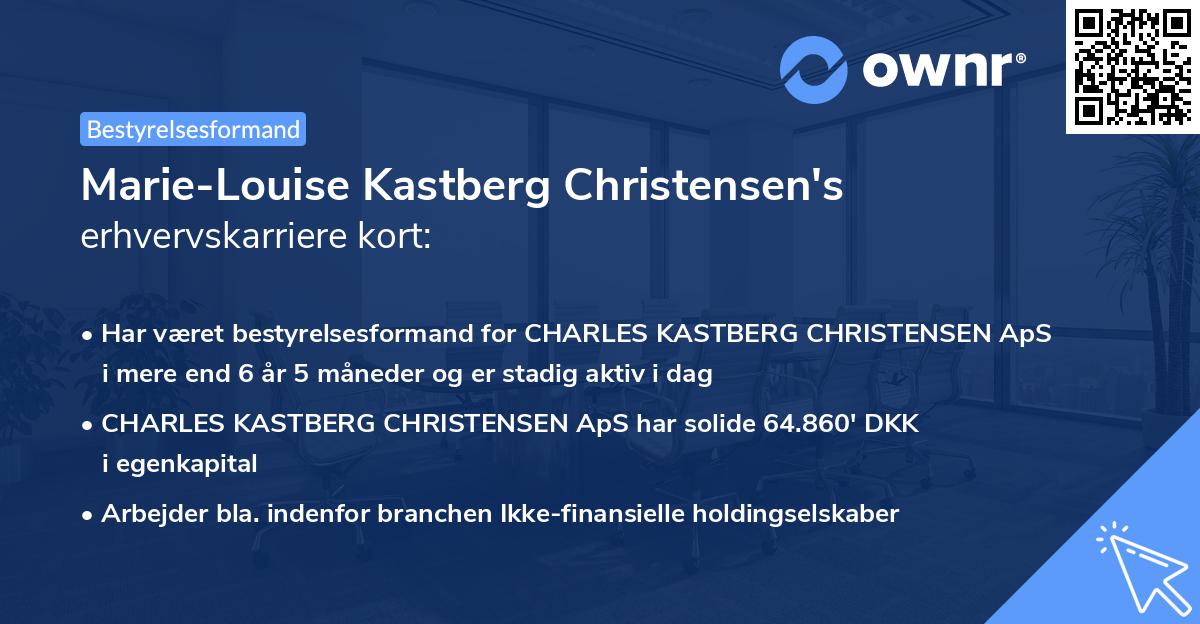 Marie-Louise Kastberg Christensen's erhvervskarriere kort