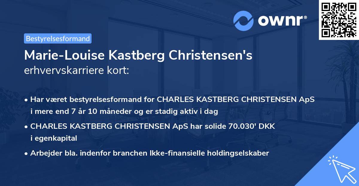 Marie-Louise Kastberg Christensen's erhvervskarriere kort