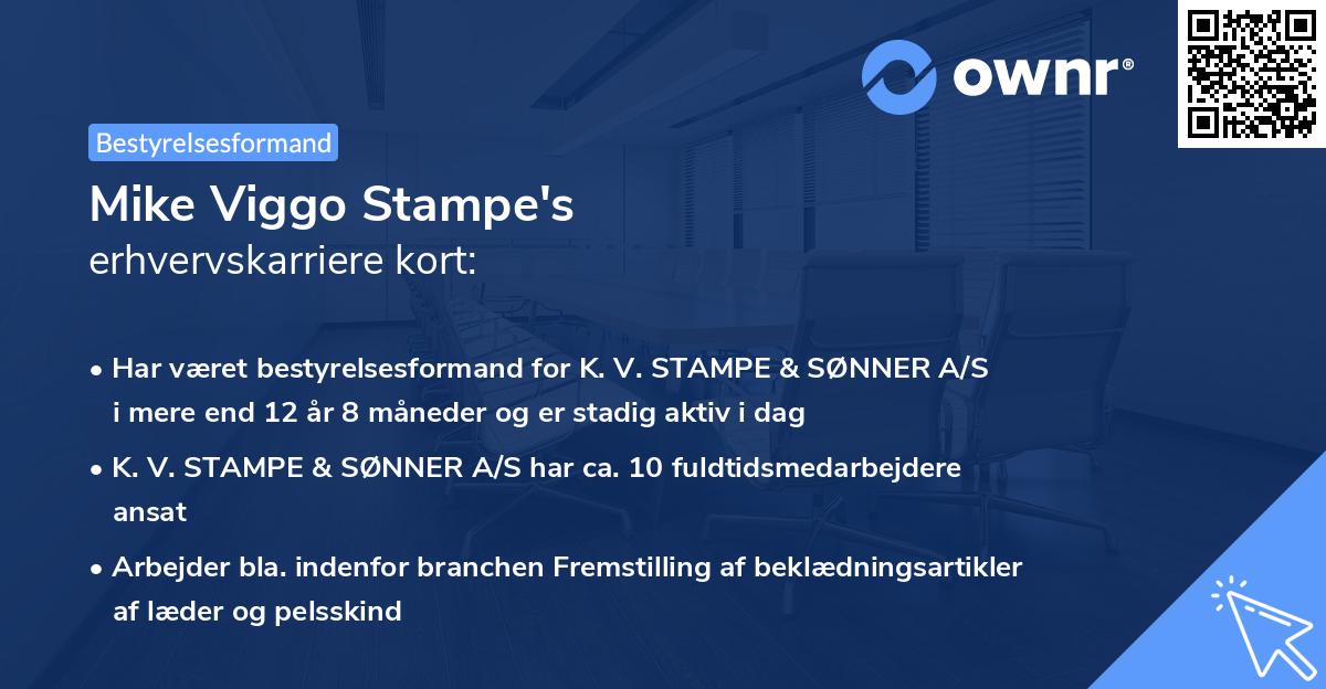 Mike Viggo Stampe's erhvervskarriere kort