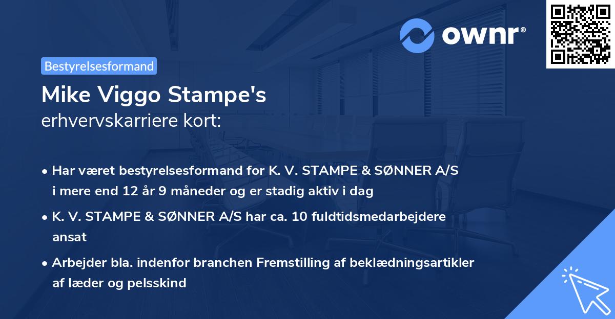 Mike Viggo Stampe's erhvervskarriere kort