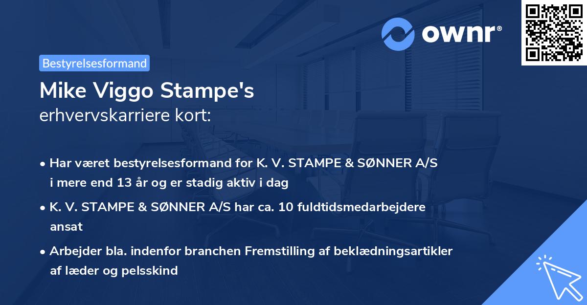 Mike Viggo Stampe's erhvervskarriere kort