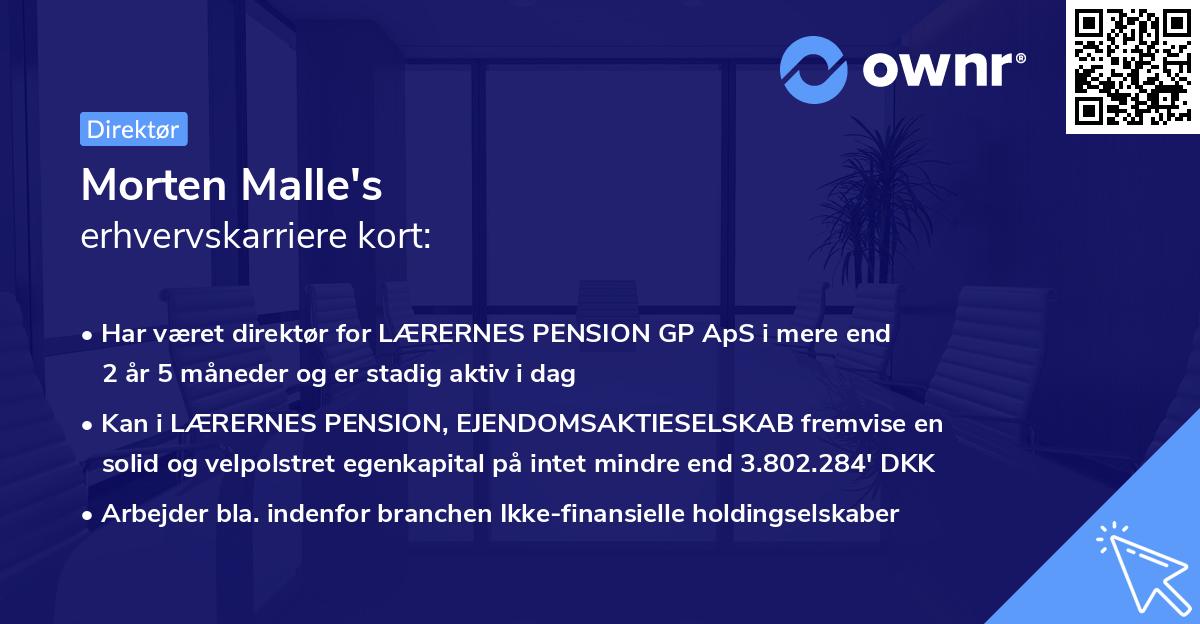 Morten Malle's erhvervskarriere kort