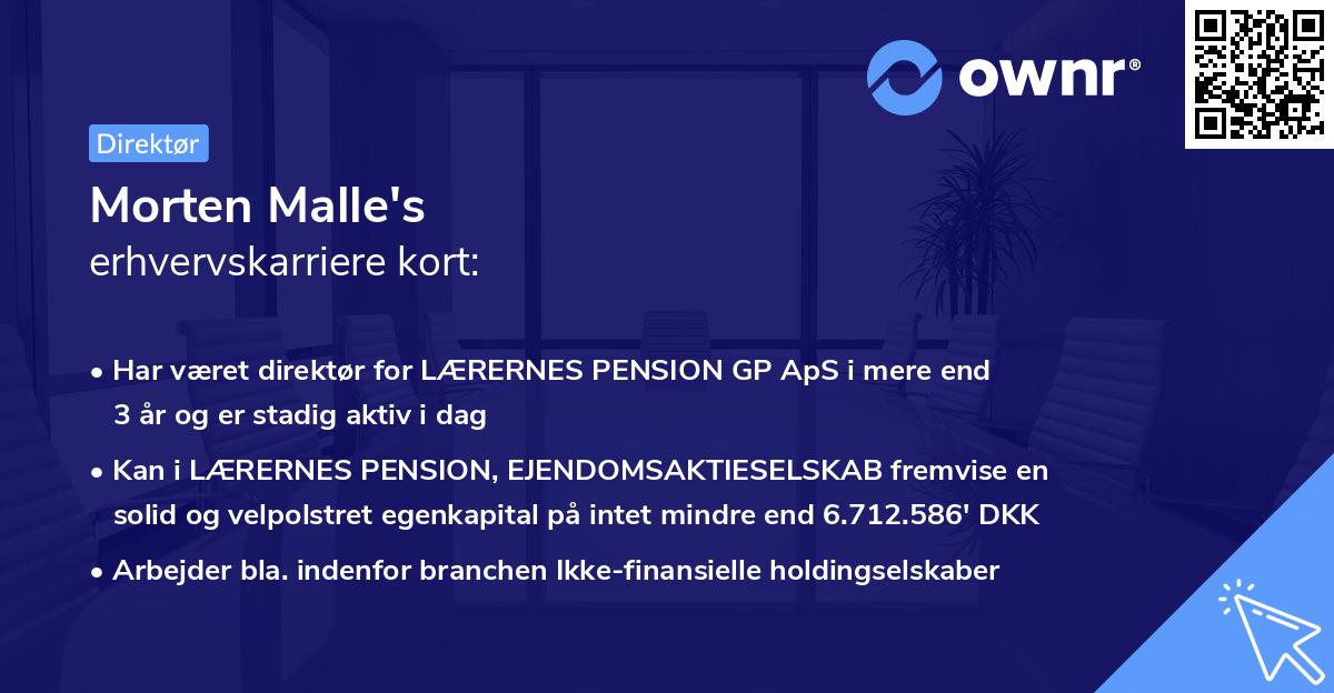 Morten Malle's erhvervskarriere kort