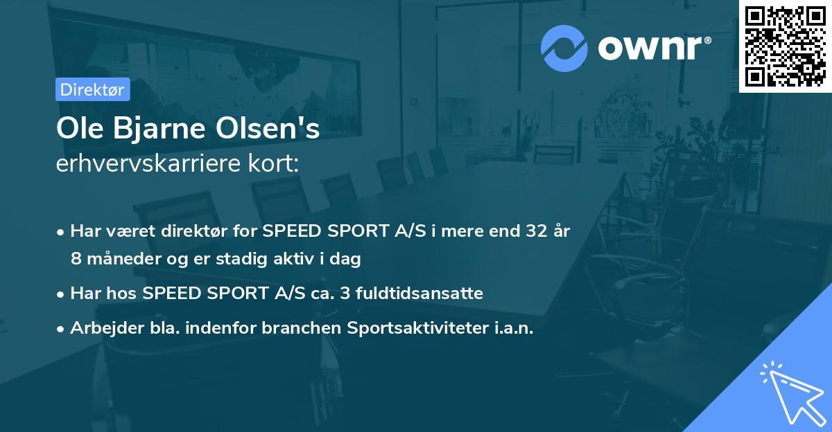 Ole Bjarne Olsen's erhvervskarriere kort