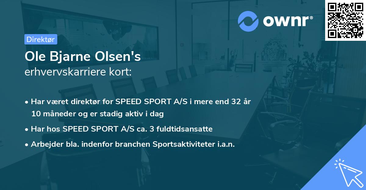 Ole Bjarne Olsen's erhvervskarriere kort