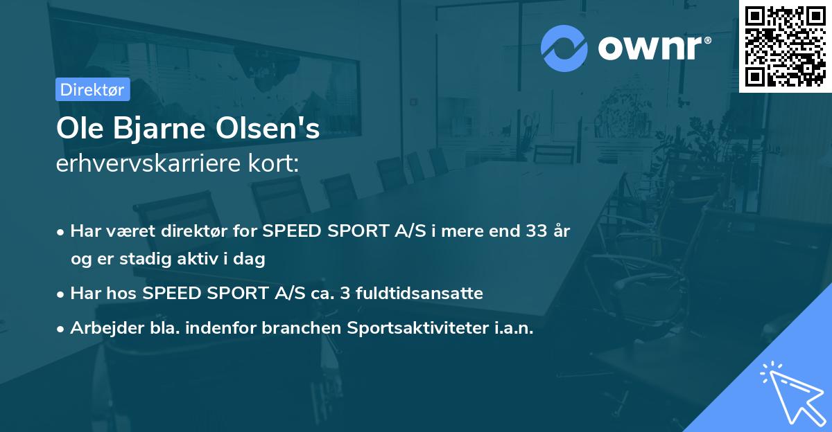 Ole Bjarne Olsen's erhvervskarriere kort