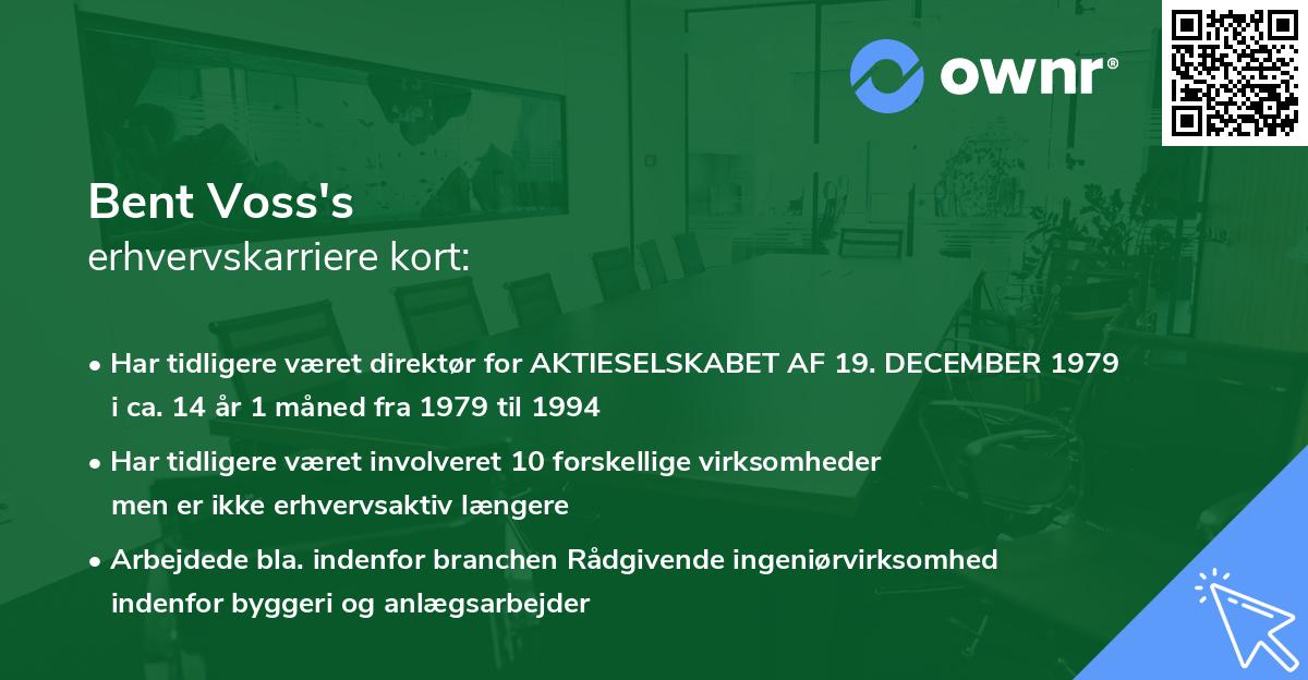 Bent Voss's erhvervskarriere kort