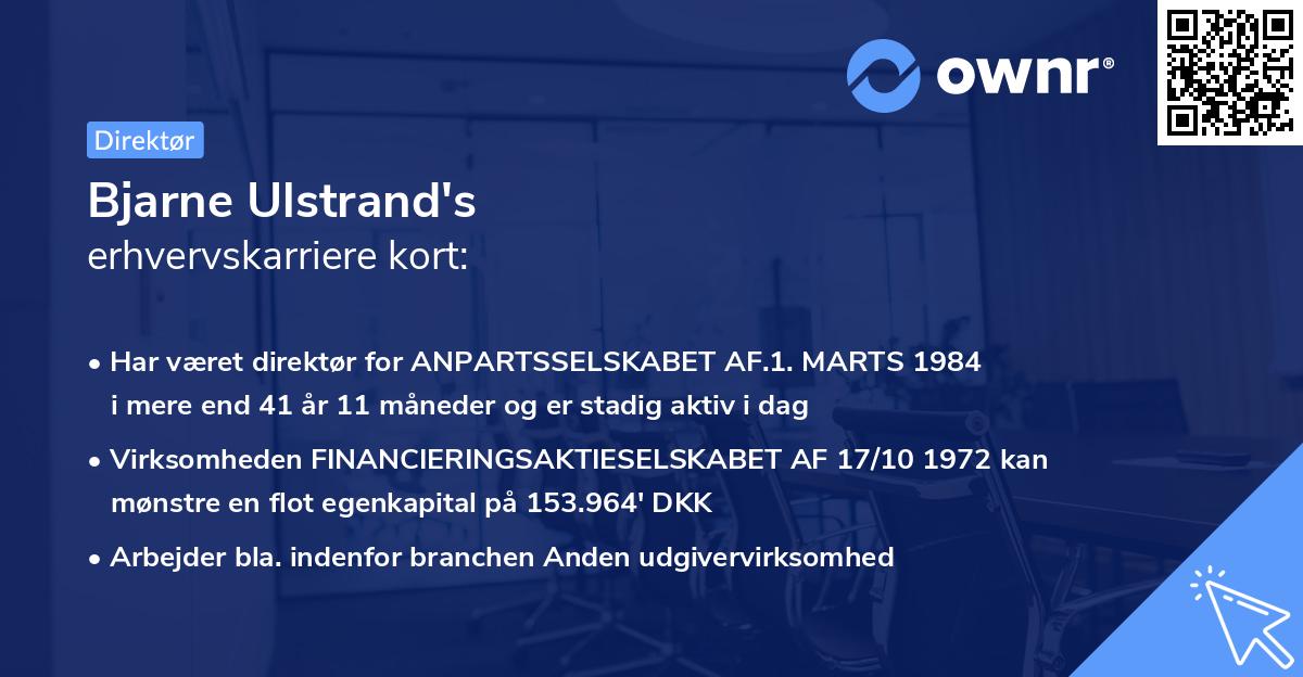 Bjarne Ulstrand's erhvervskarriere kort