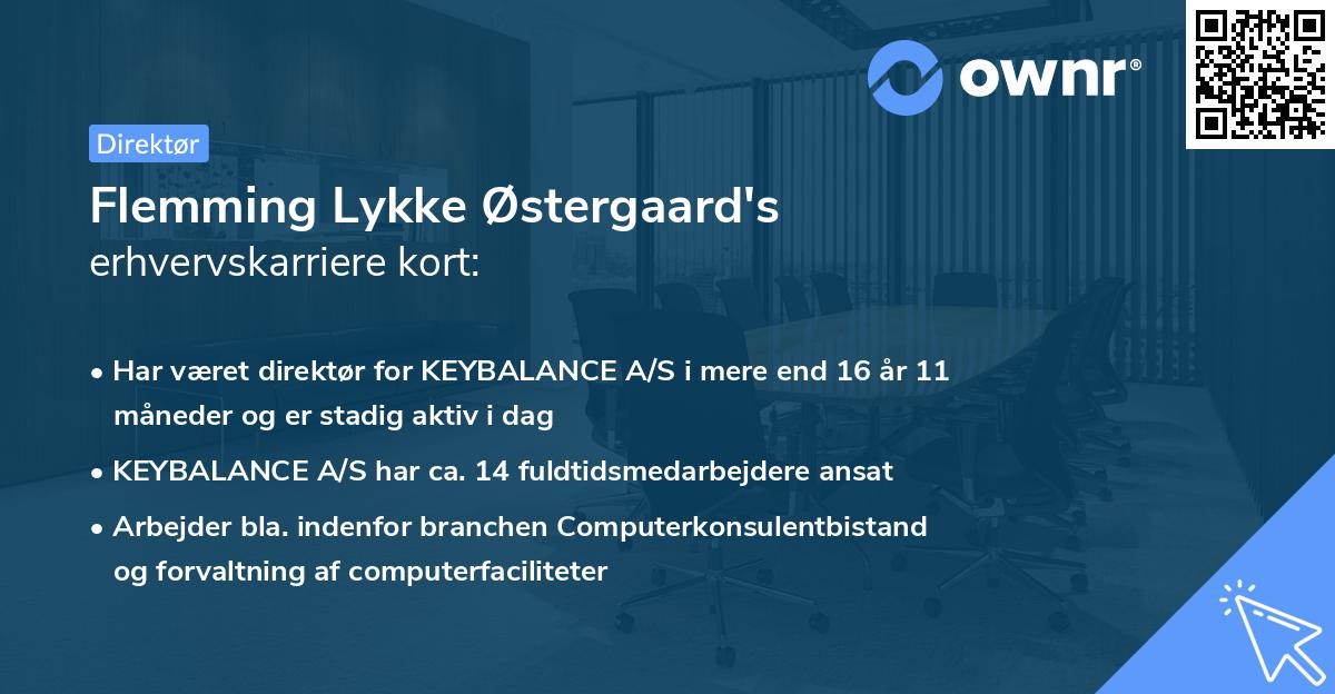 Flemming Lykke Østergaard's erhvervskarriere kort