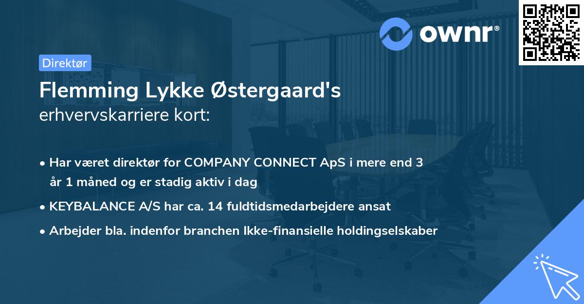 Flemming Lykke Østergaard's erhvervskarriere kort