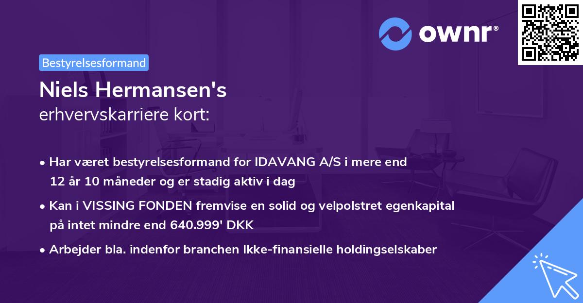 Niels Hermansen's erhvervskarriere kort