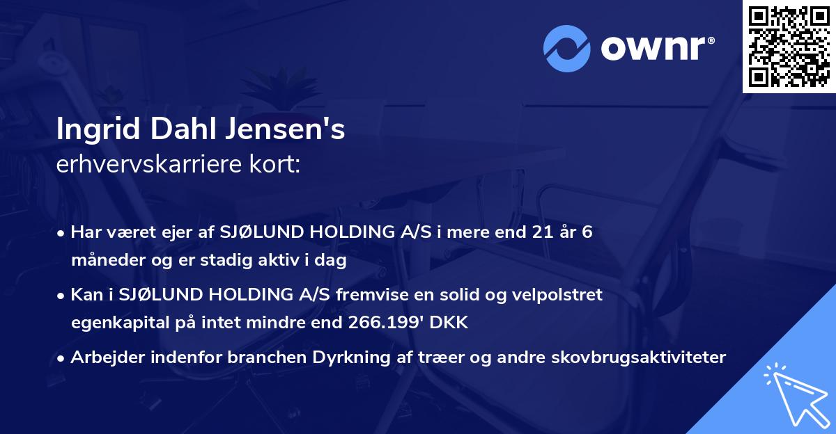 Ingrid Dahl Jensen's erhvervskarriere kort