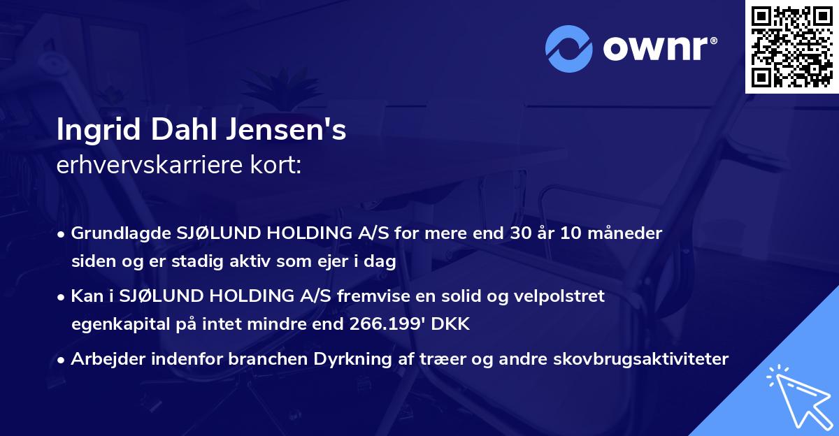 Ingrid Dahl Jensen's erhvervskarriere kort