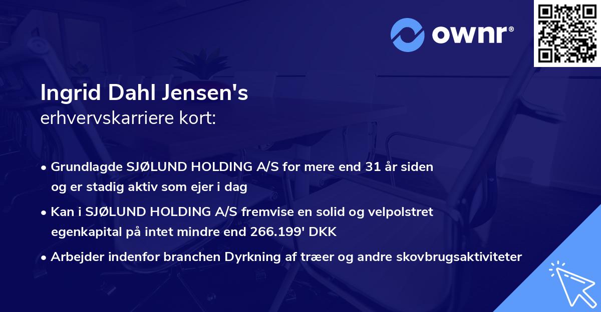 Ingrid Dahl Jensen's erhvervskarriere kort