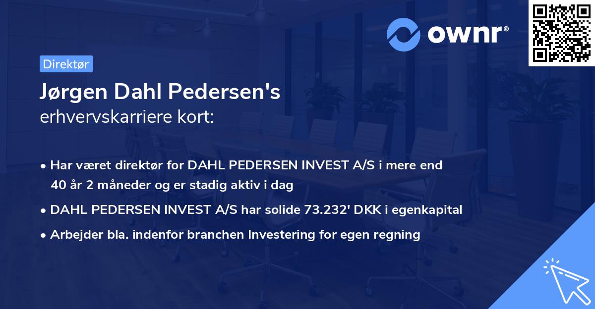 Jørgen Dahl Pedersen's erhvervskarriere kort