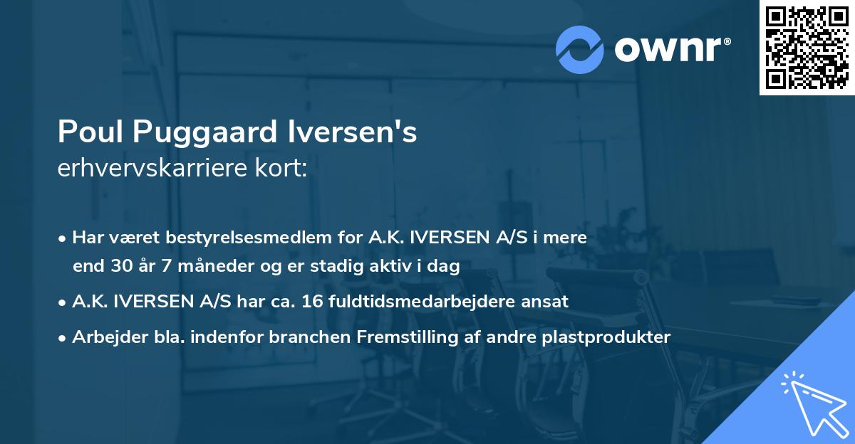 Poul Puggaard Iversen's erhvervskarriere kort